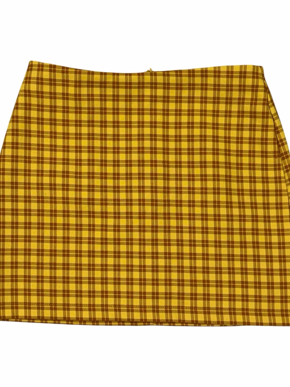 Urban Outfitters Yellow Plaid Mini Skirt